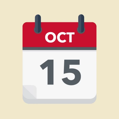 Calendar icon showing 15th October