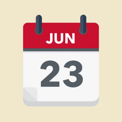 Calendar icon showing 23rd June