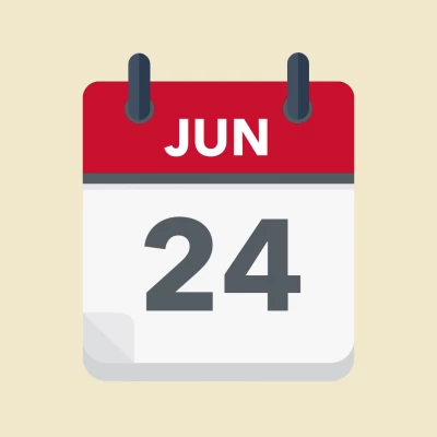 Calendar icon showing 24th June