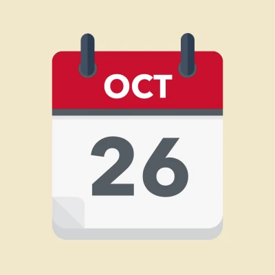 Calendar icon showing 26th October